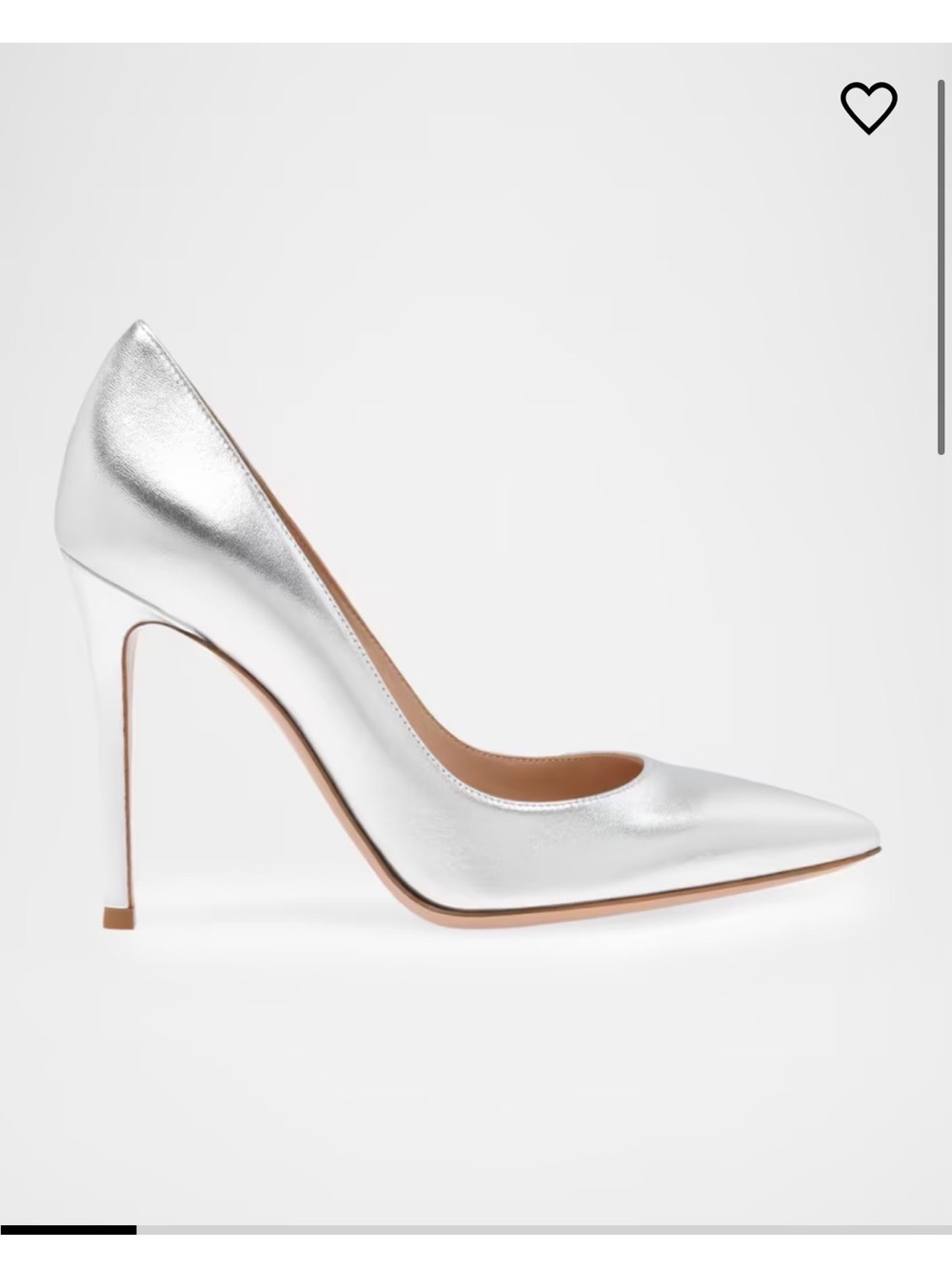 Gianvito Rossi Silver Metallic Pointed-Toe Stiletto Pump